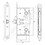 Fechadura corta fogo JNF IN.20.960, antipânico, reversível, entrada 65mm