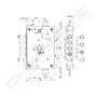 Fechadura Mottura, porta blindada 3 pernos 82571W700Q
