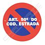 Placa esmalte ARTº 50  - Proibido estacionar