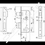Fechadura de embutir madeira YALE 520 (tipo 790), entrada 60 mm