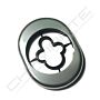 Espelho oval AF exterior, argento, 50 mm