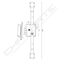 Fechadura multiponto de sobrepor UCEM 4516 SAI, cilindro fixo redondo, esquerda, entrada 60mm