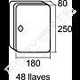 Chaveiro BTV 04131 de 48 chaves 180*250 mm
