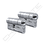 Cilindro M&C Move 32x32mm niquelado, Pack 2 cilindros mestrados