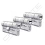 Pack 3 x Cilindros M&C Minos 32/32 mm niquelado