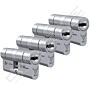 Cilindro M&C Move 32x32mm niquelado, Pack 4 cilindros mestrados