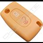 Capa silicone Citröen, flip dois botões, laranja