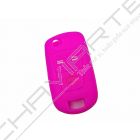 Capa silicone Opel, flip três botões, rosa