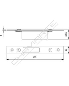 Chapa sup/inf Iseo 24/180 Para fechaduras Multiblindo Plano