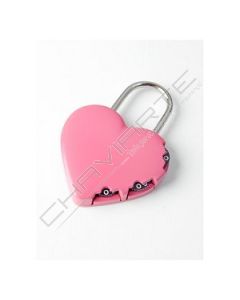 Aloquete Yale Heart Pink de combinação 3 dígitos, 40mm zinco