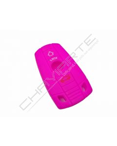 Capa silicone BMW, três botões, rosa