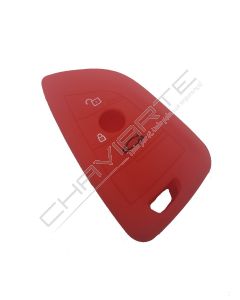 Capa silicone BMW, três botões, Smartkey proximidade, vermelho