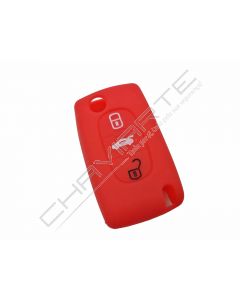 Capa silicone Citröen, flip três botões, vermelho