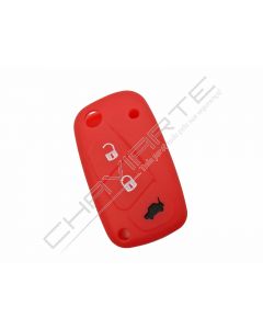 Capa silicone Fiat, flip três botões, vermelho