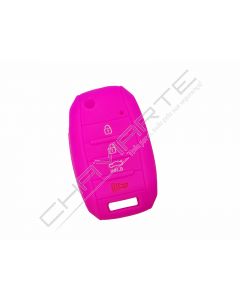 Capa silicone Kia, flip quatro botões, rosa