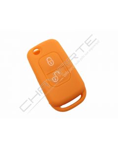 Capa silicone Mercedes, dois botões, laranja