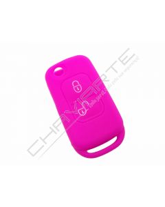 Capa silicone Mercedes, dois botões, rosa