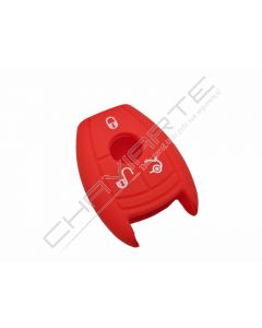 Capa silicone Mercedes, três botões, vermelho