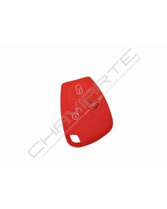 Capa silicone Mercedes, três botões, Smartkey (antiga), vermelho