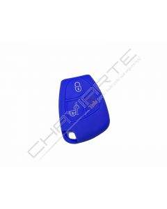 Capa silicone Mercedes, três botões Smartkey (antiga), azul