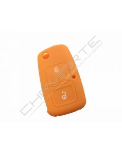 Capa silicone Volkswagen, dois botões, laranja