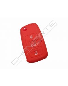 Capa silicone Volkswagen, três botões, vermelho