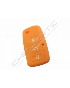 Capa silicone Volkswagen, três botões, laranja