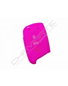 Capa silicone Volkswagen, três botões, rosa