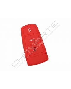 Capa silicone Volkswagen, três botões, Smartkey proximidade, vermelho