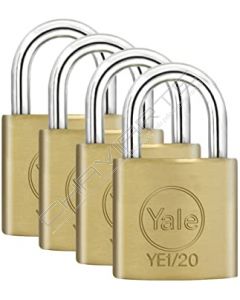 Aloquete Yale Essencial 20mm latão, 4 unidades mestradas