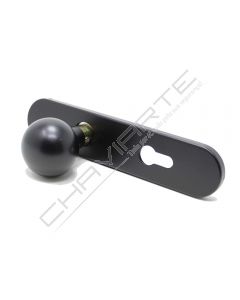 Puxador de bola Tesa TTF72UNE, fixo, com espelho comprido, negro