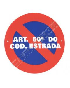 Placa esmalte ARTº 50  - Proibido estacionar