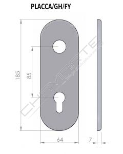 Espelho comprido AF modelo GH, interior , cromado/argento