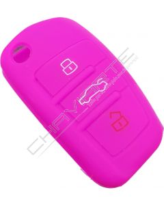 Capa silicone Audi, três botões, rosa