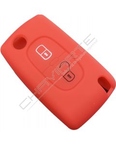 Capa de silicone Citröen, flip dois botões, vermelho