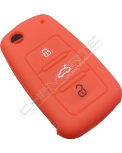 Capa silicone Volkswagen, três botões, vermelho