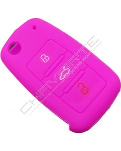 Capa silicone Volkswagen, flip três botões, rosa