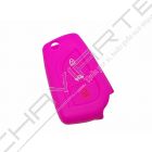Capa silicone Toyota, três botões, rosa