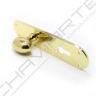 Puxador oval Pajá 618/640, rotativo, Ent. 85mm com espelho comprido, dourado