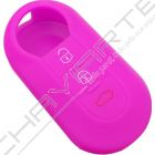 Capa silicone Fiat, flip três botões, rosa