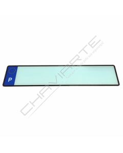 Chapa acrílica rectangular Corsinais com letra P e sem ano e mês
