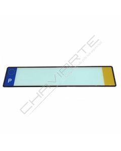 Chapa acrílica rectangular Corsinais com letra P e com ano e mês